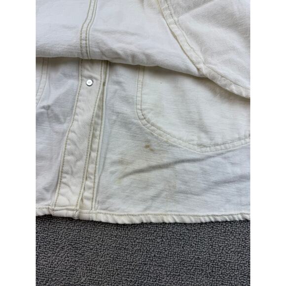 Lee x H&M Men’s Ecru Denim Chore Shirt Jacket Size M Workwear Overshirt Pockets - Picture 12 of 16